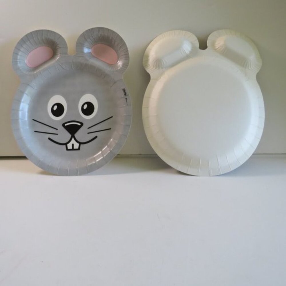 GRAY MOUSE ZOO PALS Hefty paper plate (1 item) AUTHENIC original 2000s